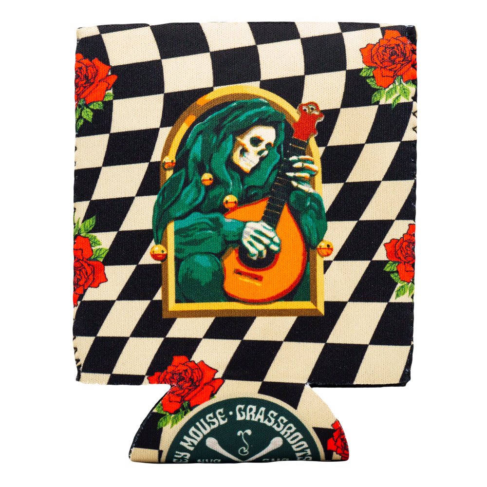 Stanley Mouse x Grassroots Mandolin Jester Never Summer Koozie
- Neoprene Material
- Holds 12 & 16 oz. cans
- Limited Edition of 250