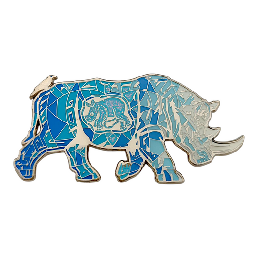 Todd Slater
Pregnant Rhino, 2023
Soft enamel pin with glitter fills and various metals
Approx. 3 x 1.5 in
Edition of 100
