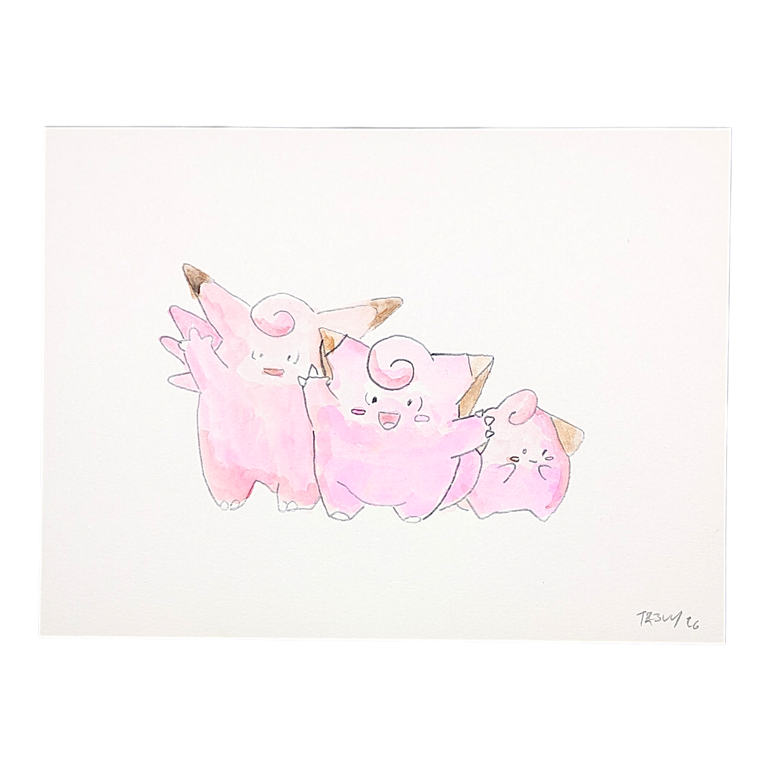 Trevy Metal Big to Little, 2026 Watercolor on paper 9 x 12 in Hand signed + dated by the artist