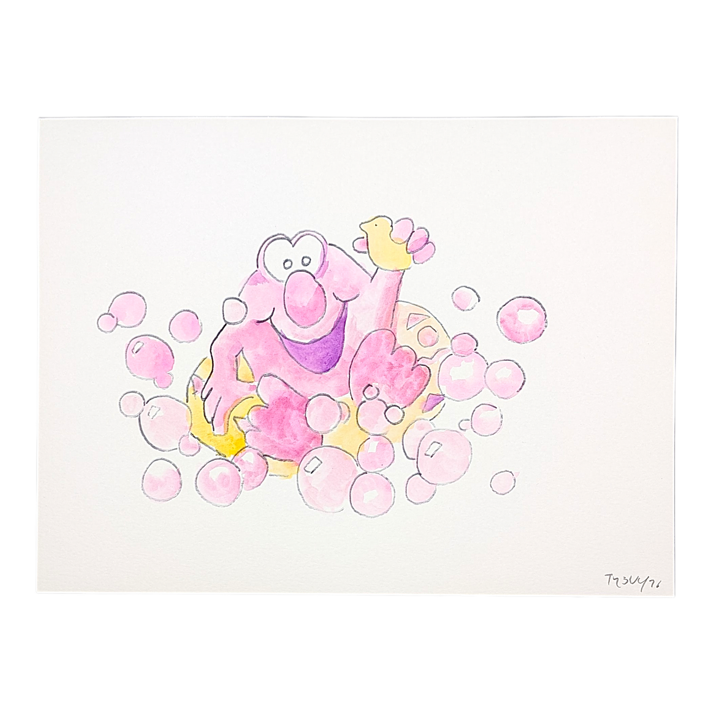 Trevy Metal Bubble Trouble, 2026 Watercolor on paper 9 x 12 in Hand signed + dated by the artist