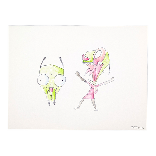 Trevy Metal Downloading, 2026 Watercolor on paper 9 x 12 in Hand signed + dated by the artist