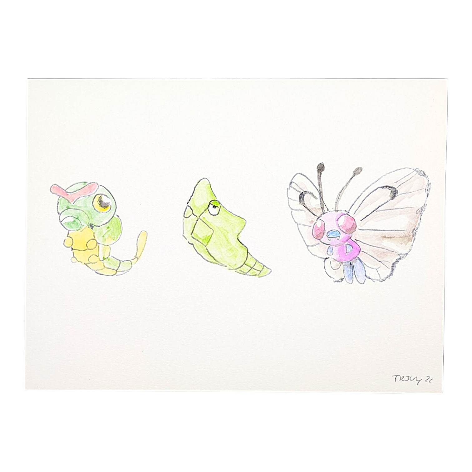 Trevy Metal Evolve, 2026 Watercolor on paper 9 x 12 in Hand signed + dated by the artist