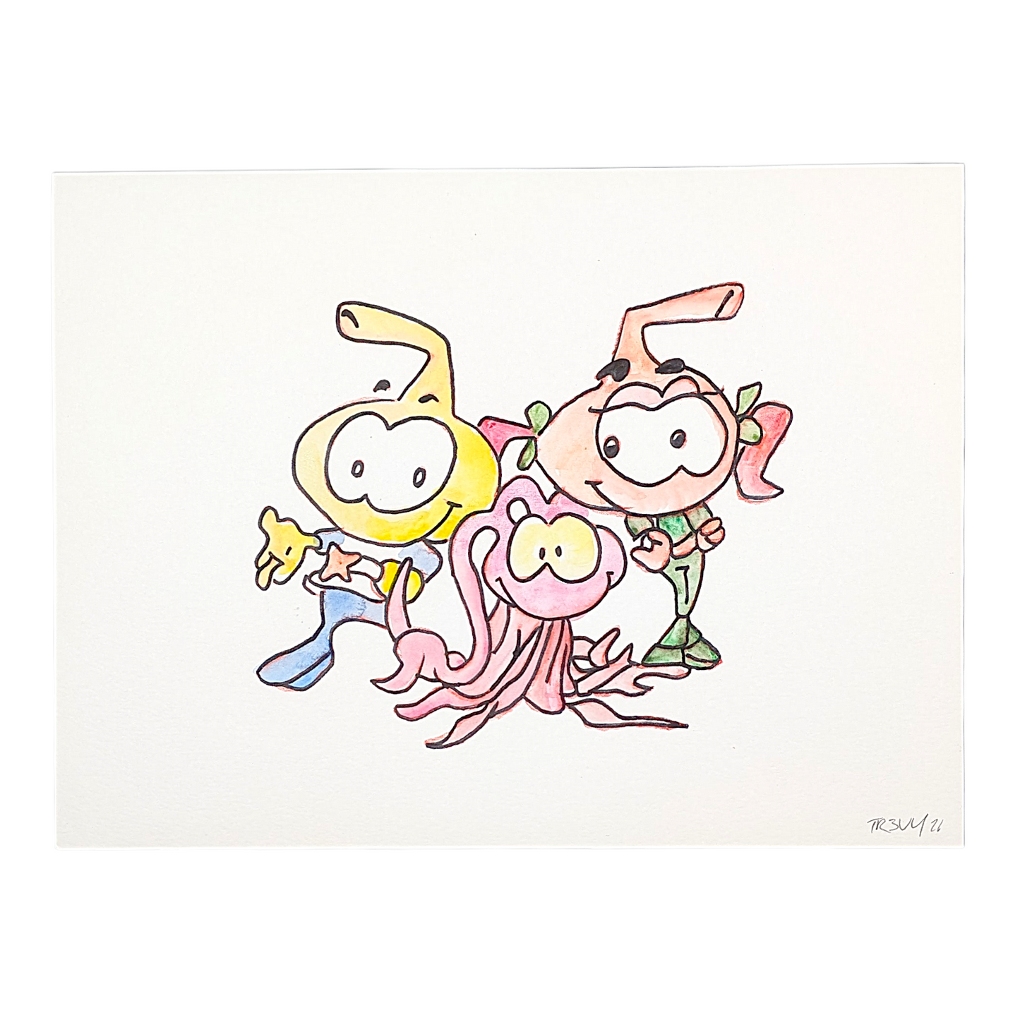 Trevy Metal Family, 2026 Watercolor on paper 9 x 12 in Hand signed + dated by the artist