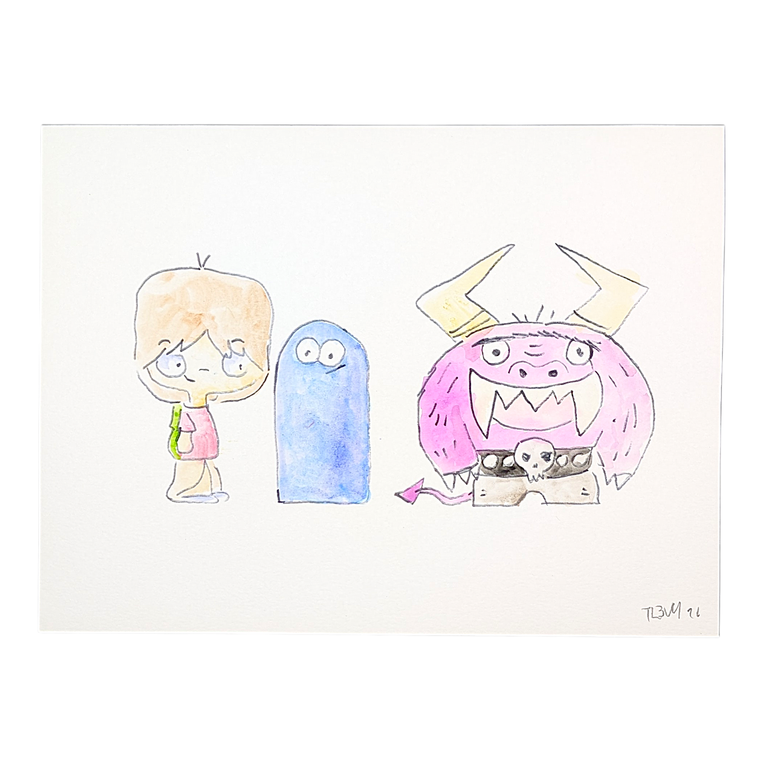 Trevy Metal Friends, 2026 Watercolor on paper 9 x 12 in Hand signed + dated by the artist