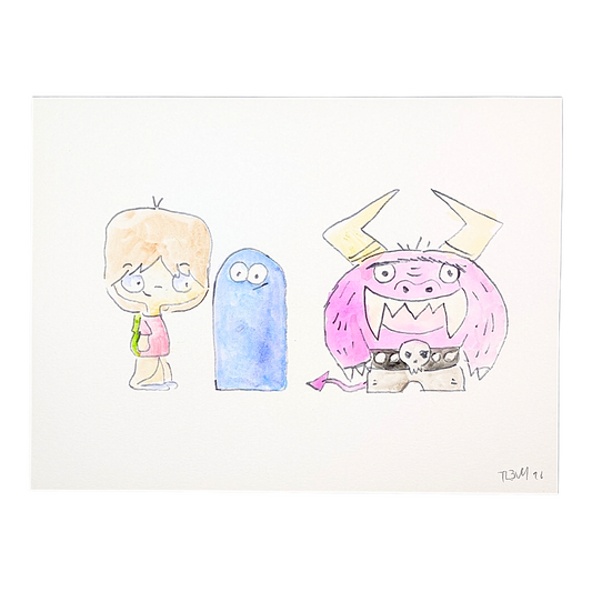 Trevy Metal Friends, 2026 Watercolor on paper 9 x 12 in Hand signed + dated by the artist