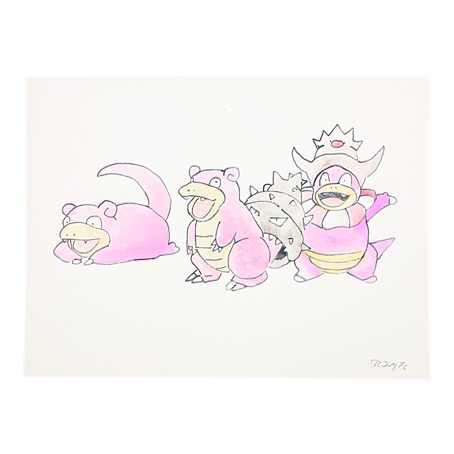 Trevy Metal Slow Your Roll, 2026 Watercolor on paper 9 x 12 in Hand signed + dated by the artist