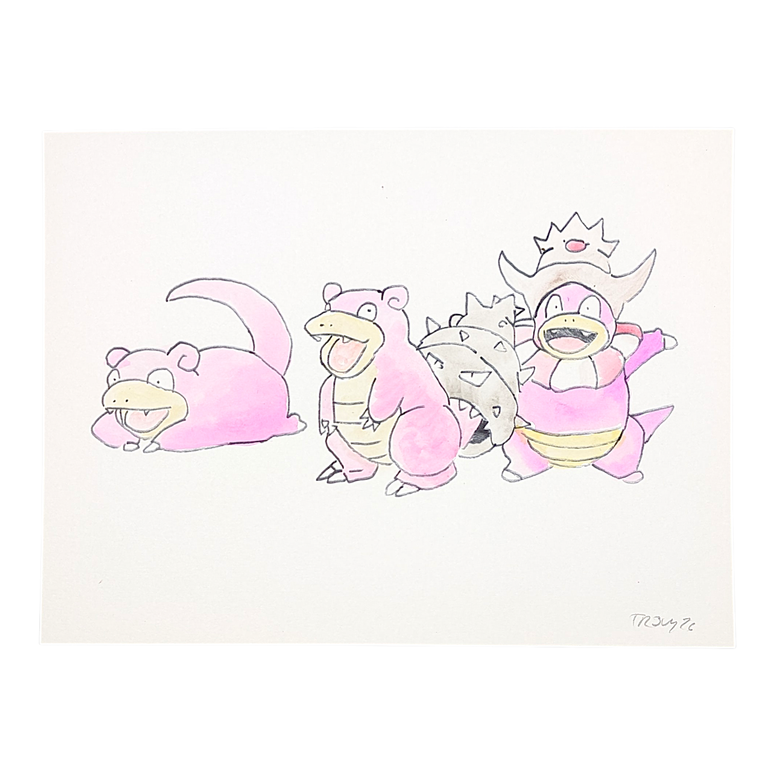 Trevy Metal Slow Your Roll, 2026 Watercolor on paper 9 x 12 in Hand signed + dated by the artist