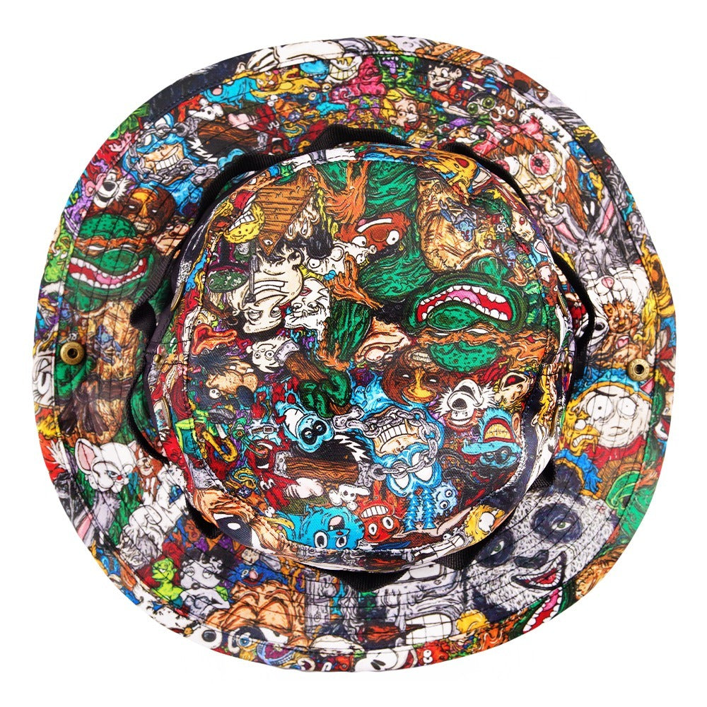 Vincent Gordon x Grassroots Cartoon Gumbo Boonie Hat 
- Sublimation Printing 
- Nylon Storage Strap 
- Adjustable Cord 
- Satin Lining 
- Stash Pocket 
- Limited Edition of 200 