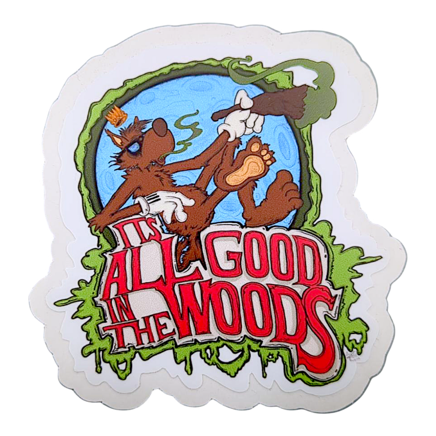 Vincent Gordon It's All Good in the Woods Sticker

3.5 x 3.75” die cut vinyl sticker 