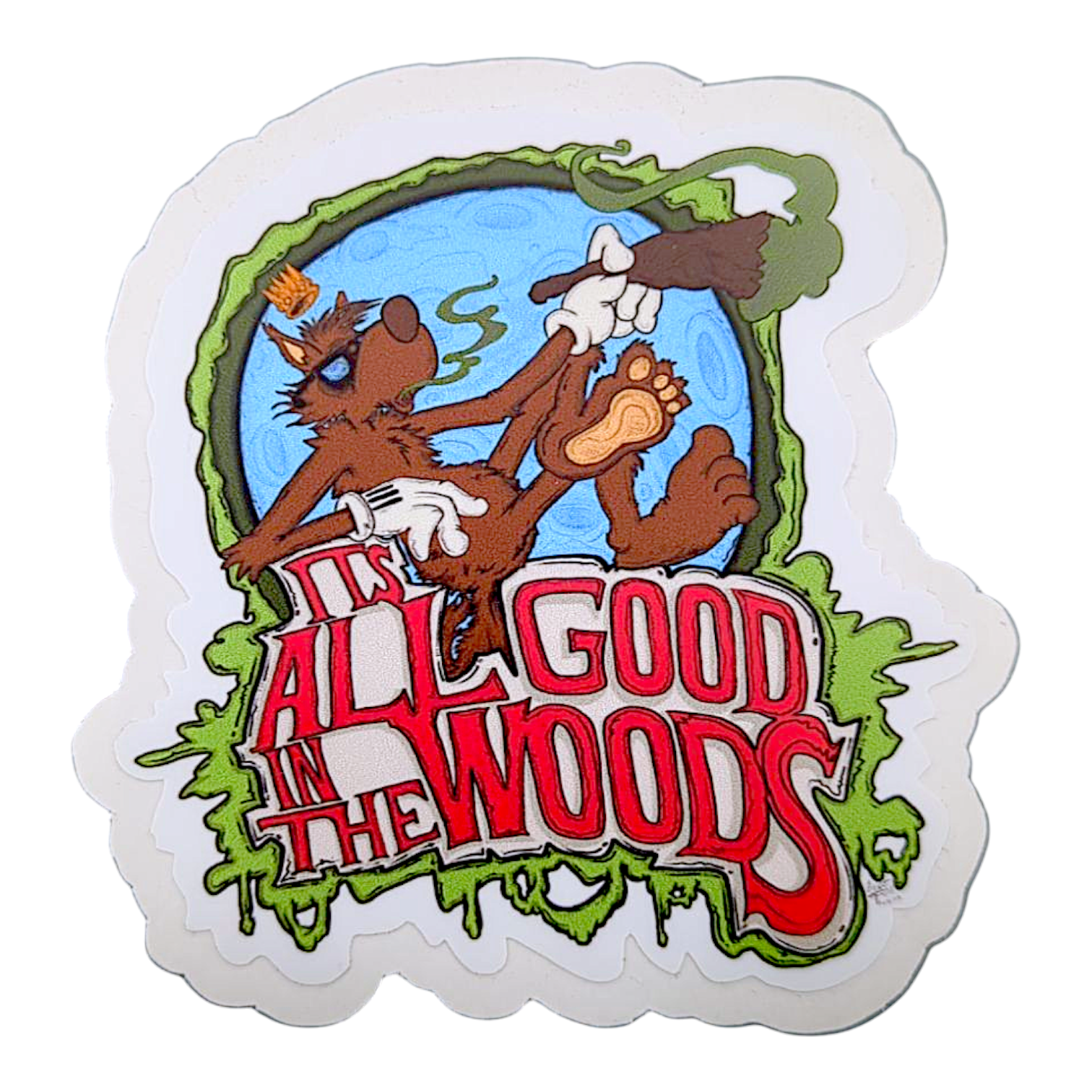 Vincent Gordon It's All Good in the Woods Sticker

3.5 x 3.75” die cut vinyl sticker 