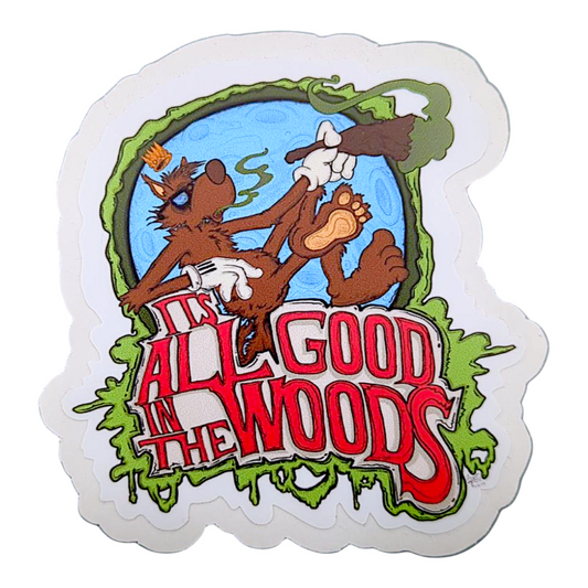 Vincent Gordon It's All Good in the Woods Sticker

3.5 x 3.75” die cut vinyl sticker 