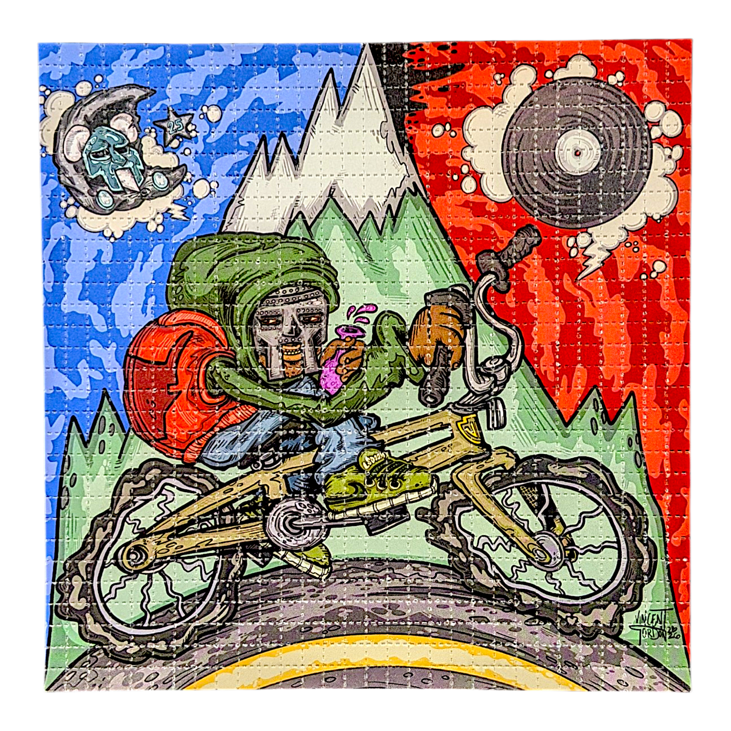 Vincent Gordon 
LSDOOM, 2026 
Archival pigment print on perforated paper 
7.5 x 7.5 in 
Edition of 100 

Hand signed + numbered by the artist 