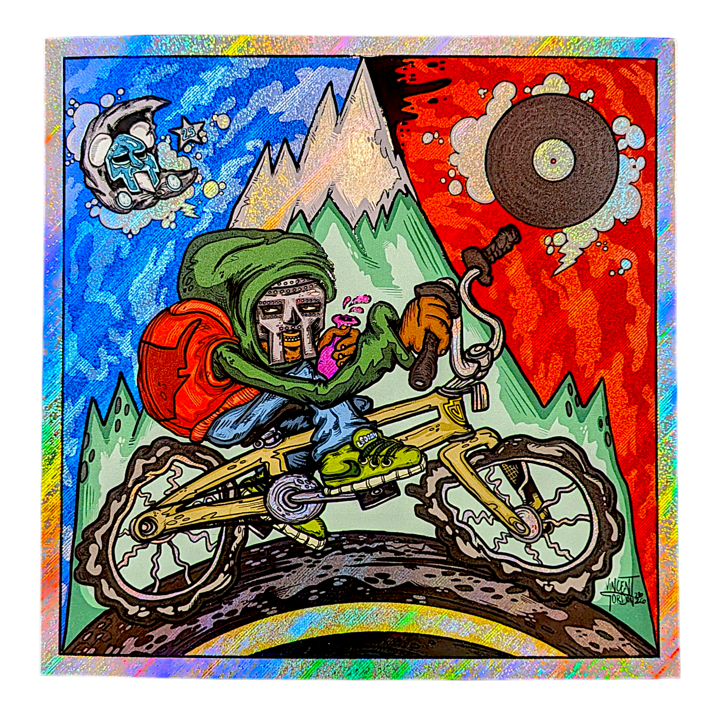 Vincent Gordon 
LSDOOM, 2026 
Holo-Giclée on rapture foil paper 
7.5 x 7.5 in 
Edition of 20 

Accompanied by Certificate of Authenticity hand signed + numbered by the artist 