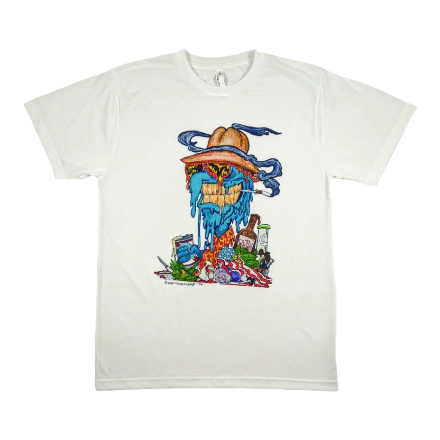 Vincent Gordon Melted Gonzo Tee Shirt
Sublimated image
100% Polyester
Unisex
Crew neck