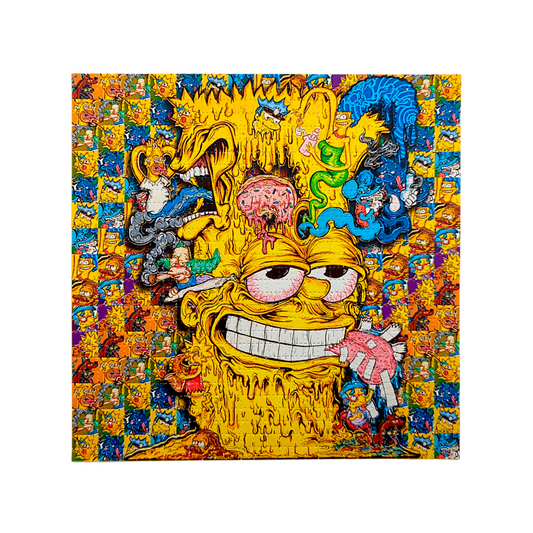 Aaron Brooks x Vincent Gordon (Melty Bros)
Bart
Archival Pigment Print on Perforated Blotter Paper
7.5 x 7.5 in
Edition of 100

Hand Signed by the artists. Perforated and published by Zane Kesey in Pleasant Hill, OR.