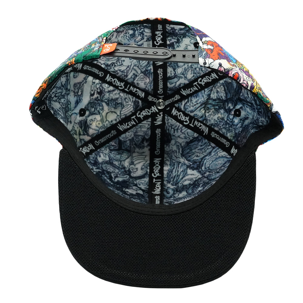 Vincent Gordon x Grassroots Cartoon Gumbo Snapback Hat
- Sublimation Printing
- Pearl Hemp Square Brim
- Satin Lining
- Stash Pocket
- Snap Closure
- Limited Edition of 300