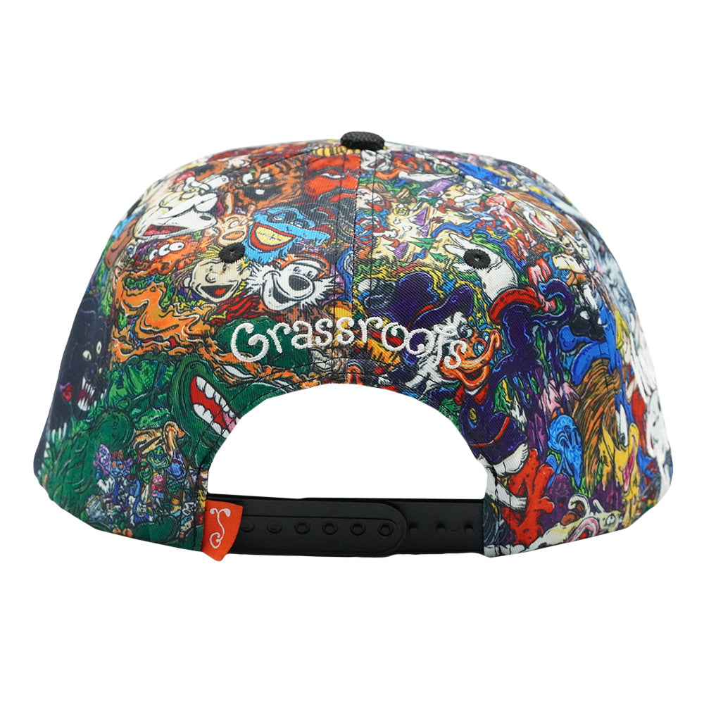 Vincent Gordon x Grassroots Cartoon Gumbo Snapback Hat
- Sublimation Printing
- Pearl Hemp Square Brim
- Satin Lining
- Stash Pocket
- Snap Closure
- Limited Edition of 300