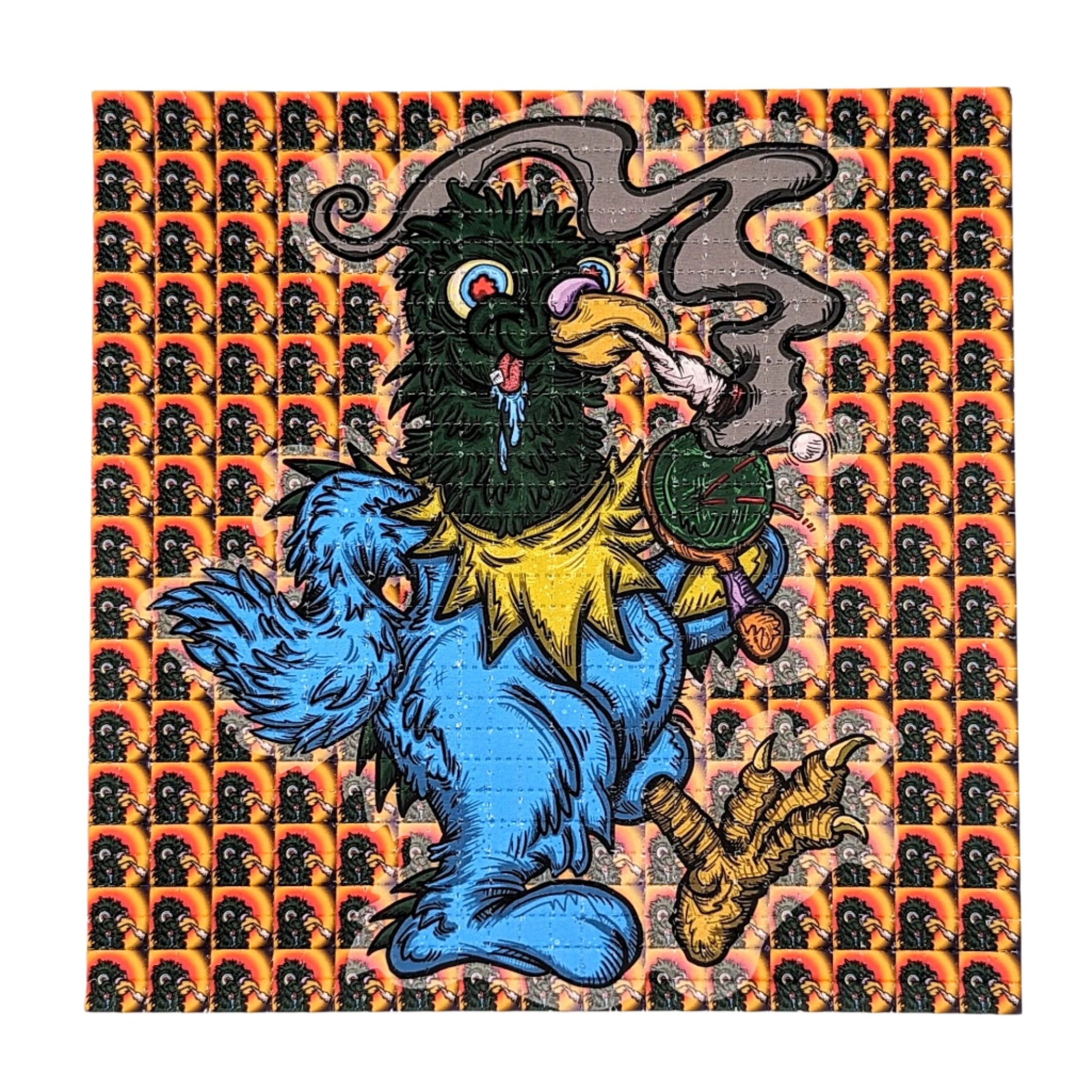 Vincent Gordon x Pindrenalin PPP Archival Pigment Print on Perforated Blotter Paper 7.75 x 7.75 in Edition of 150  Hand Signed + Numbered by the artists. Perforated and published by Zane Kesey in Pleasant Hill, OR.