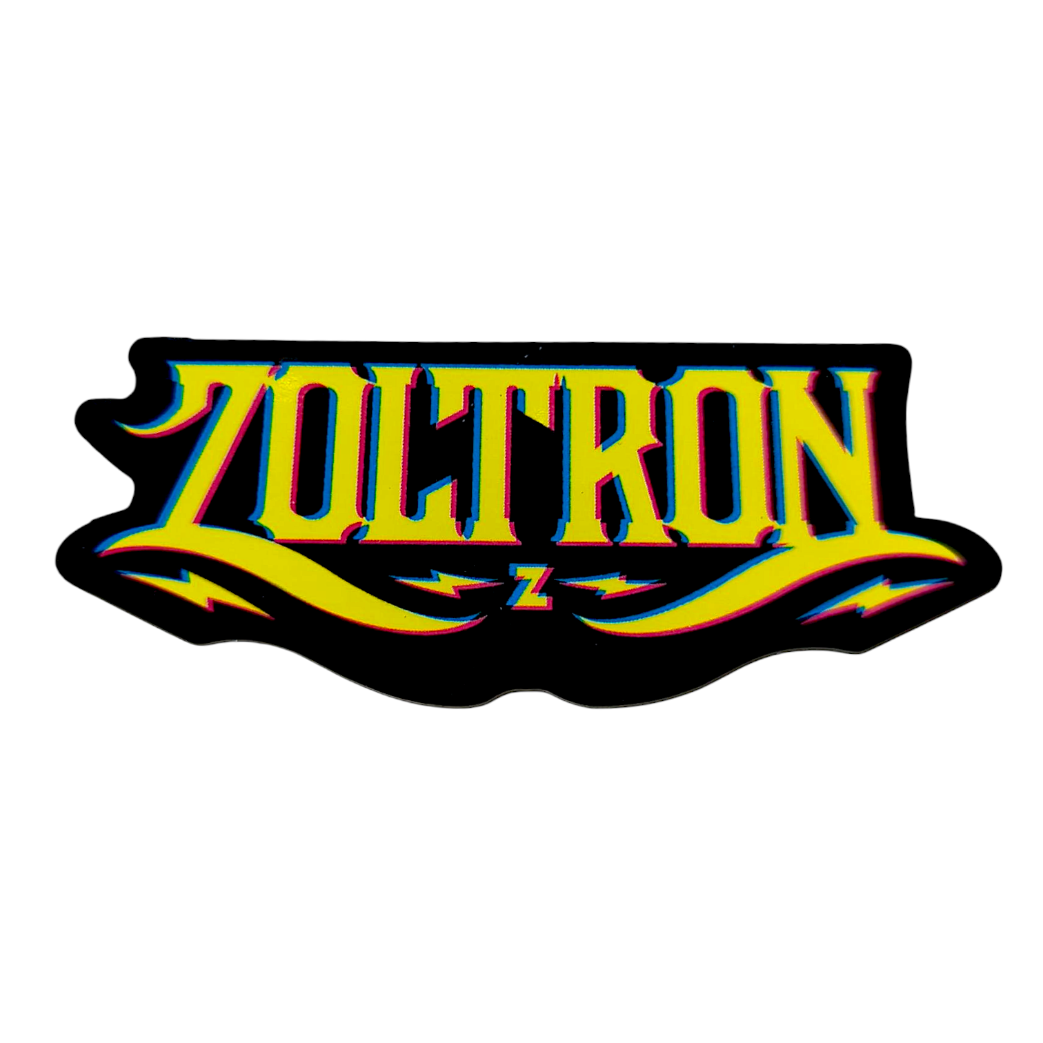 Zoltron Sticker

4.25 x 1.75" die cut vinyl sticker
Screen printed on clear vinyl
Weatherproof
