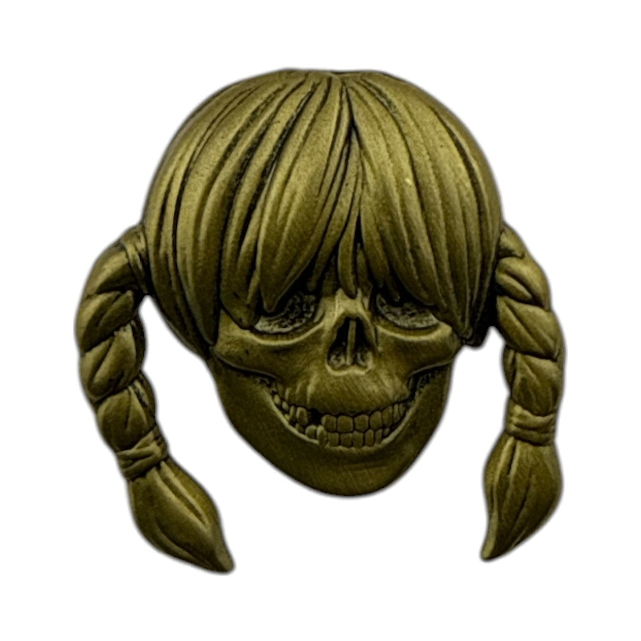 Zoltron 
Sue Nami Sigil Pin, 2025 
3D Die Struck Brass with Patina 
Approx. 2 in diameter | 3.5 mm thick 
Edition of 200 