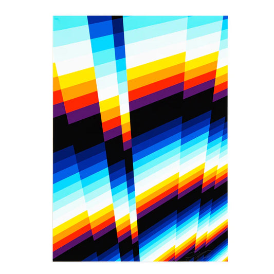 Felipe Pantone CHROMADYNAMICA30p, 2022 Gicleé Print on Archival cold press cotton rag 300GSM with Straight Cut Edges 19.67 x 27.56 in (50 x 70 cm) Edition of 200  Hand Signed & Numbered by the artist. Accompanied by Certificate of Authenticity and original artist packaging. Published by Beyond the Streets. 