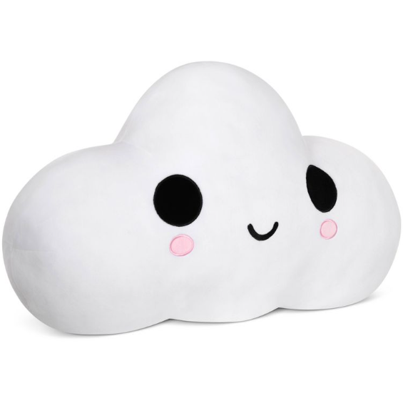 Happy World™ character, Little Cloud, from FriendsWithYou™ shaped plush is covered in soft fleece with embroidered details.  Designer: FriendsWithYou Size: 10 x 26 x 15 in Year of Design: 2022 Age: Adults, Kids - 5 and up, Teens