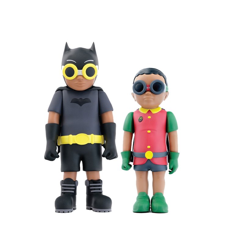 Hebru Brantley Flynamic Duo 89', 2022 Vinyl figures Batboy 16” | Sparrow 13” Edition of 225  Accompanied by Certificate of Authenticity and original artist packaging. 