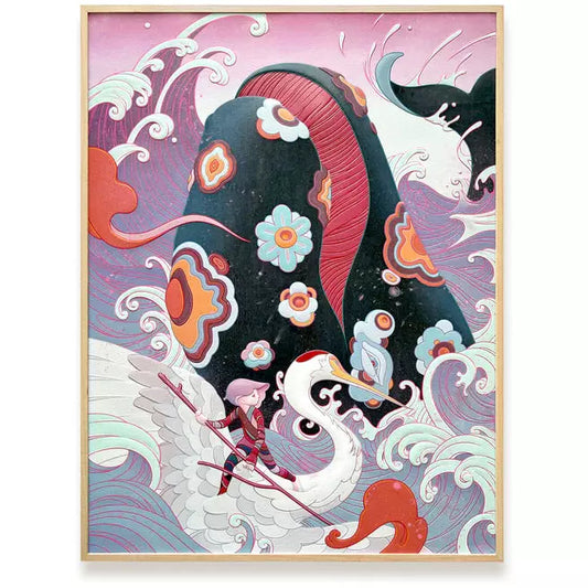 James Jean Santiago, 2022 Archival Print on Cotton Rag Paper Print size: 15 5/9 x 11 5/9 in | Frame size: 16 x 12 x 1 in Edition of 200  Hand Signed + Numbered by the artist. 