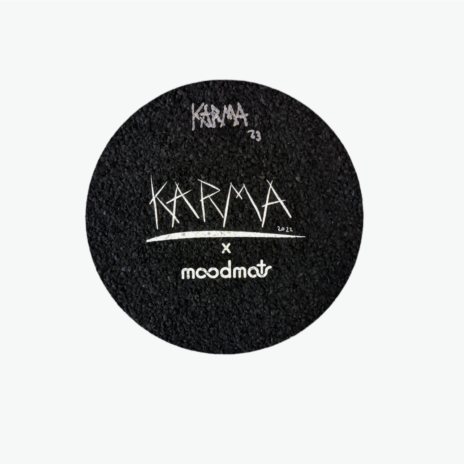 Karma UV Karmacello Yin Yang Screen Print on Moodmat 8 in diameter  Hand signed by the artist