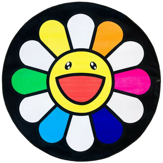 Flower Power! Takashi Murakami’s iconic smiling rainbow flower brings bold, colorful whimsy to this round towel by Slowtide.   60 in diameter Crafted in 100% cotton terry. Machine wash © Takashi Murakami/Kaikai Kiki Co., Ltd. All Rights Reserved.