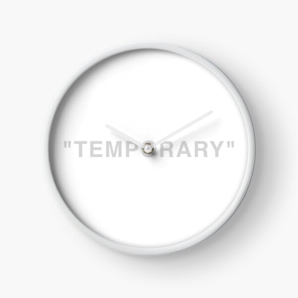 Virgil Abloh x IKEA "TEMPORARY" Clock, 2019 Powder-coated steel, polystyrene plastic, and glass sculpture 16 1/2 in diameter (42 cm diameter)