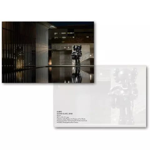 KAWS "Clean Slate" Postcard  6 x 9 in This postcard was created to celebrate the acquisition of the piece KAWS "CLEAN SLATE" 2018. It is in the permanent collection of the Modern Art Museum of Fort Worth.